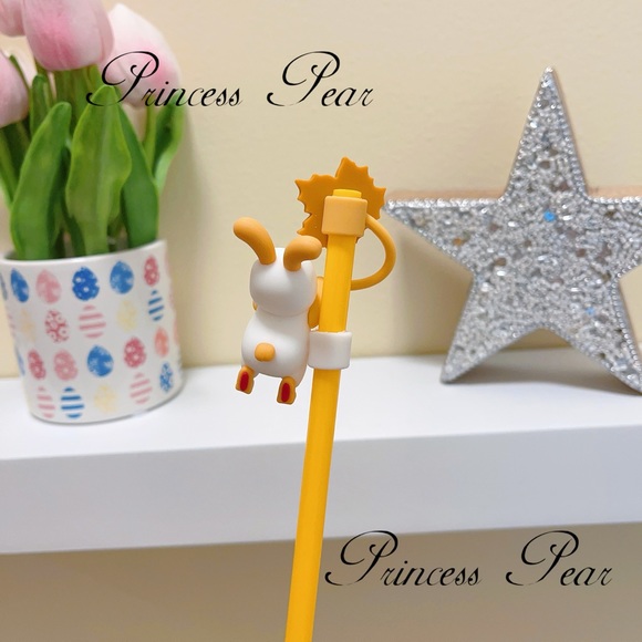 Cutie Bunny Straw Topper - Picture 3 of 4